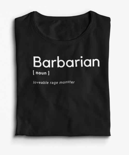 DnD Shirt, Barbarian Class Definition